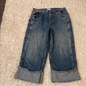 We The Free Boyfriend Wide-Leg Jeans - Blue Wash